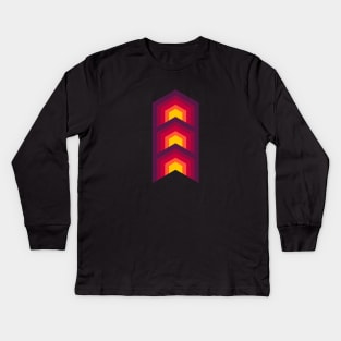 Abstract Geometric Pattern in Bright Colors Kids Long Sleeve T-Shirt